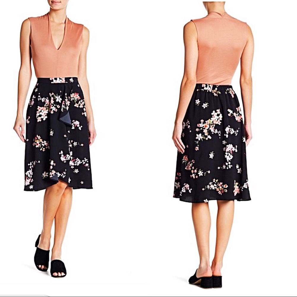 14th & Union floral Printed Wrap Skirt